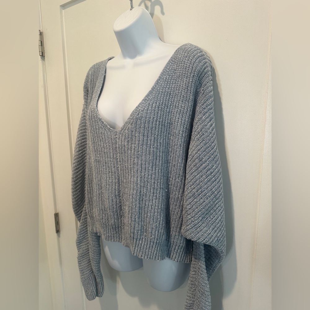 Urban Outfitters: Women’s Drop Shoulder Sweater- ￼Medium (blue)